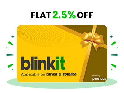 Flat 2.5% instant off on purchase of Blinkit E-Gift Card (Instant Voucher) 