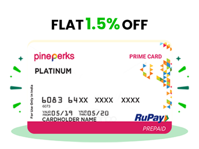 Flat 1.5% instant off on purchase of PinePerks Rupay Prime E-Gift Card.