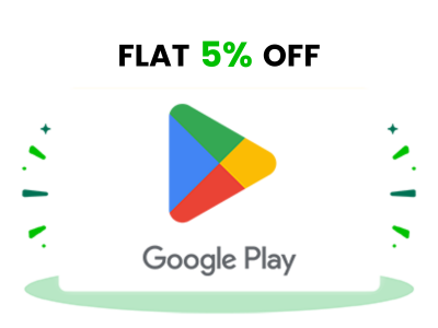 Flat 4% instant off on purchase of Google Play Gift Code