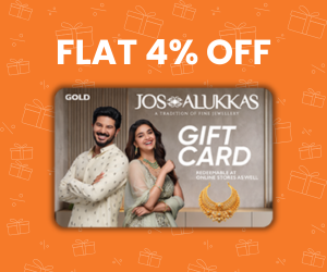Flat 4% instant off on purchase of Jos Alukkas Jewellery E-Gift Card (Instant Voucher)