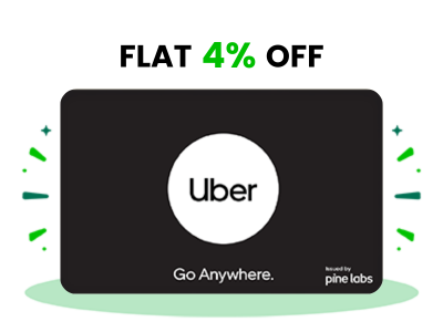 Flat 4% instant off on purchase of Uber E-Gift Card