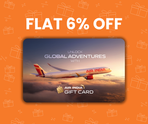 Flat 6% instant off on purchase of Air India E-Gift Card (Instant Voucher)