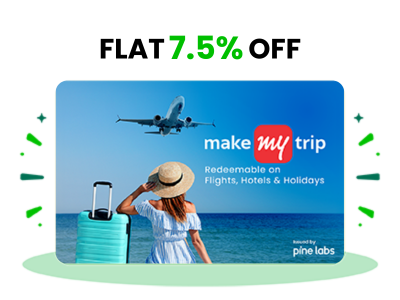 Flat 7.5% instant off on purchase of MakeMyTrip E-Gift Card