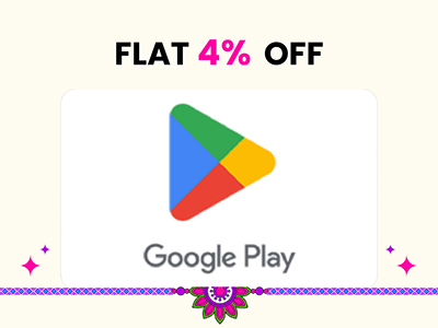 Flat 4% instant off on purchase of Google Play Gift Code