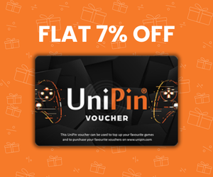 Flat 7% instant off on purchase of Unipin E-Gift (Instant Voucher)